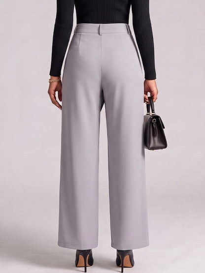 Women's Solid Color High-waisted Casual Loose Wide-leg Pants